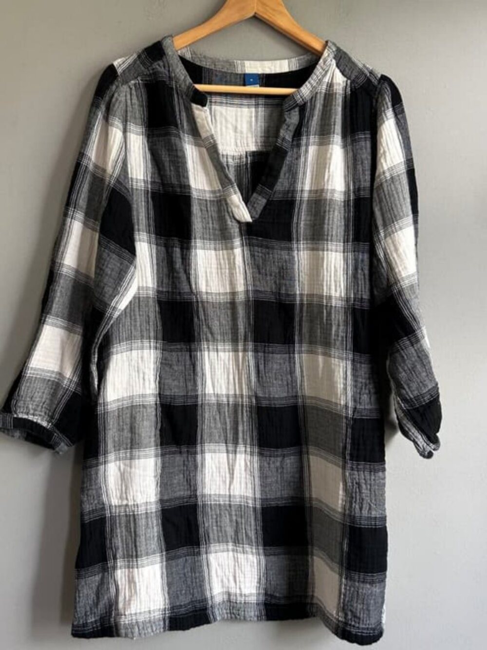 White Plaid Cotton Gauze